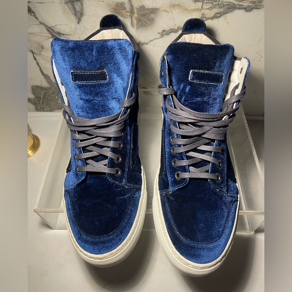 Del TORO  royal blue high top shoes sz 11 made in italy